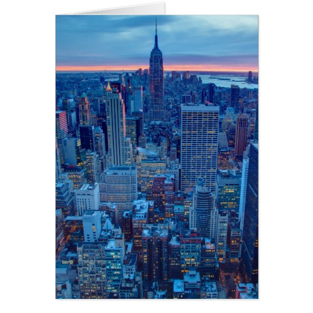The skyscrapers of Manhattan are lit (Front)