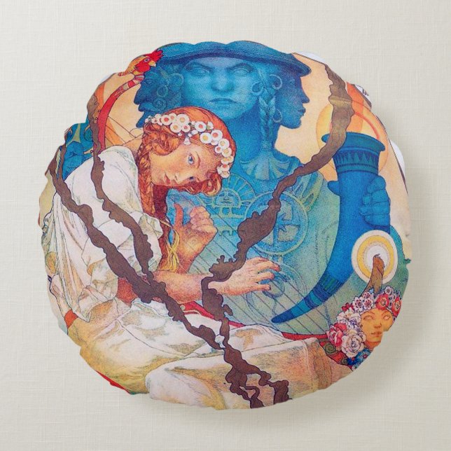 The Slav Epic, Alphonse Mucha Throw Pillow (Front)