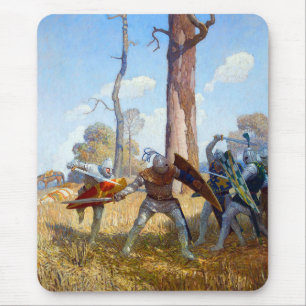 The Slaying of Sir Lamorak, c. 1922 by N.C. Wyeth Mouse Pad