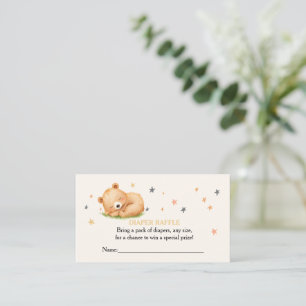 The Sleeping Baby Bear Baby Diaper Raffle Enclosure Card