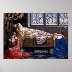 The Sleeping Beauty by John Collier 1921 Poster