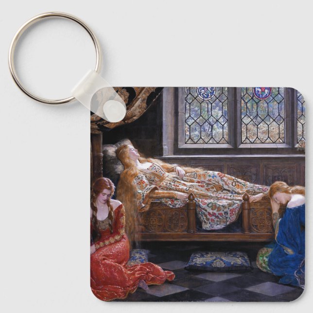 The Sleeping Beauty, c. 1921 by John Collier Key Ring (Front)