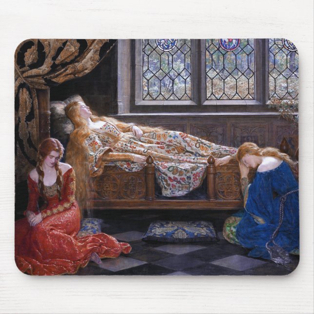 The Sleeping Beauty, c. 1921 by John Collier Mouse Pad (Front)