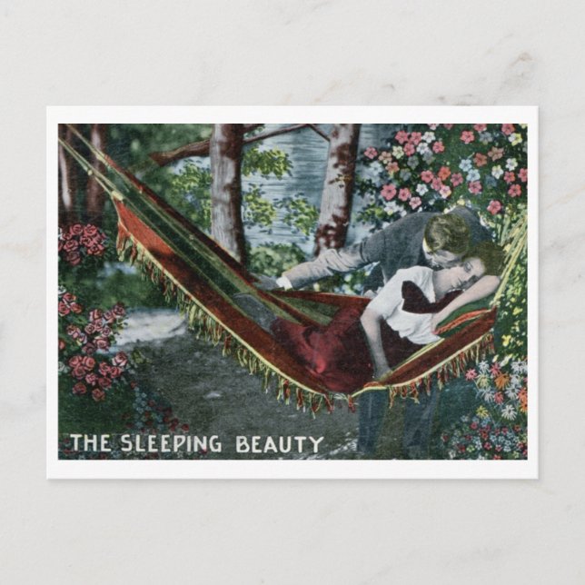 The Sleeping Beauty, Romantic Vintage Postcard (Front)