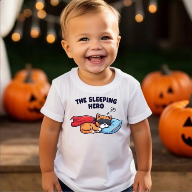 The Sleeping Hero" Cute Cat Toddler T-Shirt (Creator Uploaded)