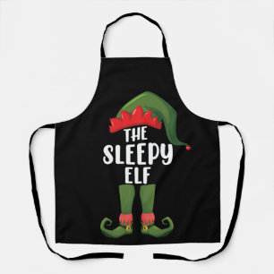 The Sleepy Elf Family Matching Group Christmas Apron