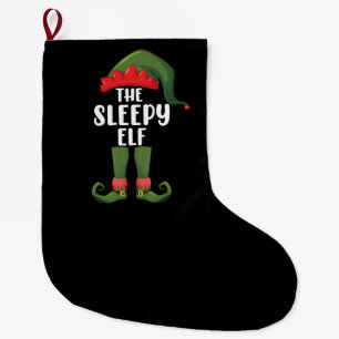 The Sleepy Elf Family Matching Group Christmas Large Christmas Stocking