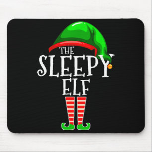 The Sleepy Elf Group Matching Family Christmas Gif Mouse Pad