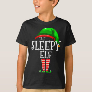The Sleepy Elf Group Matching Family Christmas Gif T-Shirt