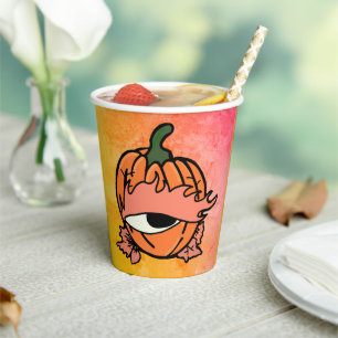The Sleepy Eye of the Spooky Pumpkin Paper Cups
