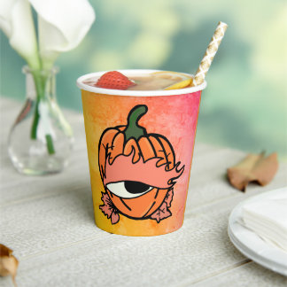 The Sleepy Eye of the Spooky Pumpkin Paper Cups