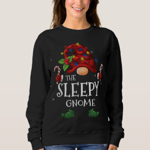 The Sleepy Gnome Buffalo Plaid Christmas Tree Ligh Sweatshirt