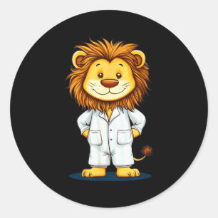 The Sleepy King_ Lion In Pajamas Costume For Boys  Classic Round Sticker