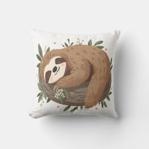 The Sleepy Sloth in the Jungle Cushion