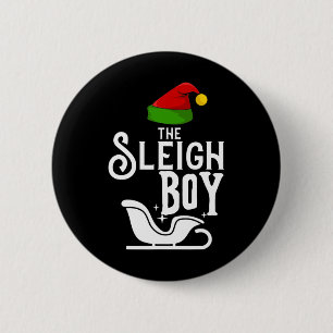 The Sleigh Boy Christmas Holidays Funny Family Mat 6 Cm Round Badge