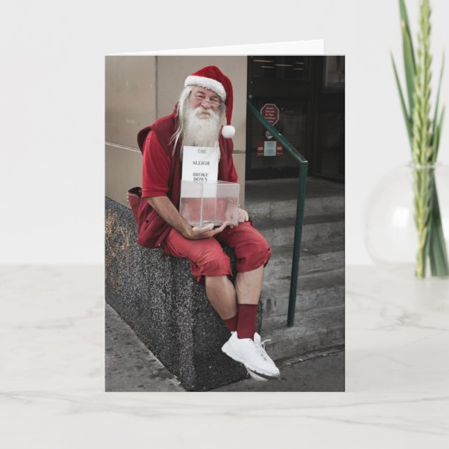 The sleigh Broke Down Holiday Card (Front)