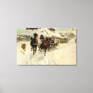 The Sleigh Ride, 1896 (oil on canvas) Canvas Print