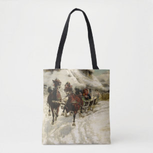 The Sleigh Ride, 1896 (oil on canvas) Tote Bag
