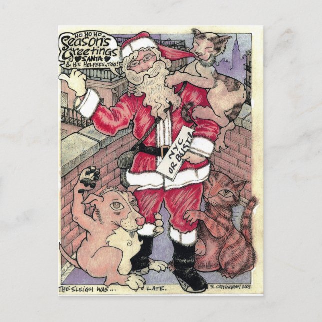 The Sleigh Was Late Postcard (Front)