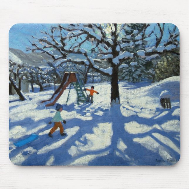 The slide in winter Bourg St Moritz Mouse Pad (Front)