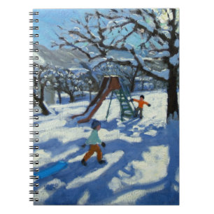 The slide in winter Bourg St Moritz Spiral Notebook