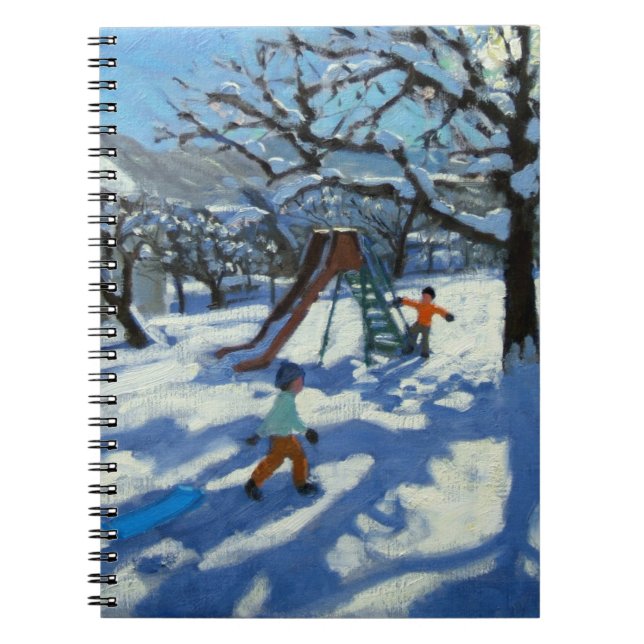 The slide in winter Bourg St Moritz Spiral Notebook (Front)