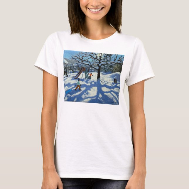 The slide in winter Bourg St Moritz T-Shirt (Front)