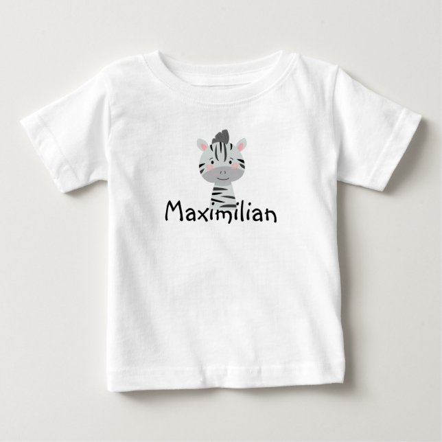 The small Zebra personalized Baby T-Shirt (Front)