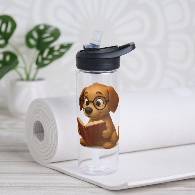  The Smart Dog from the Future  Water Bottle (Yoga (Rotated))