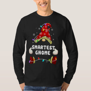 The Smartest Gnome Buffalo Plaid Matching Christma T-Shirt