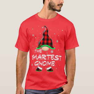 The Smartest Gnome Buffalo Plaid Matching Family C T-Shirt
