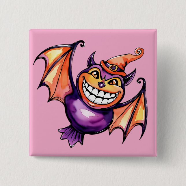 The Smiling Bat 15 Cm Square Badge (Front)