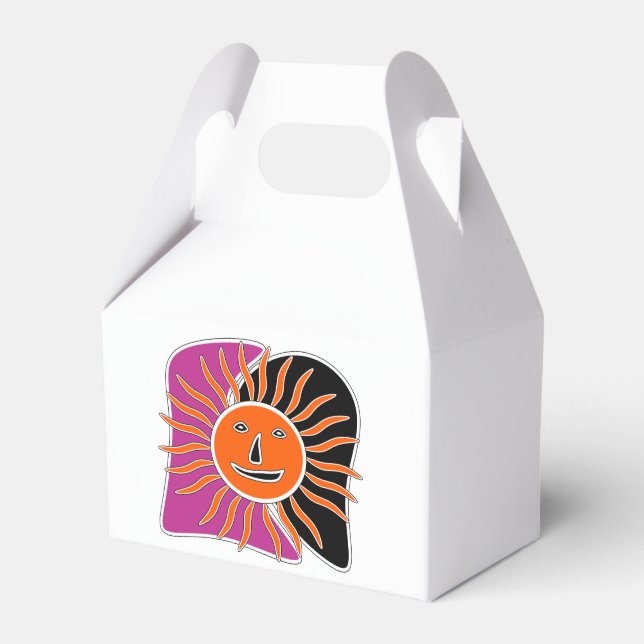 The smiling sun face  favour box (Front Side)