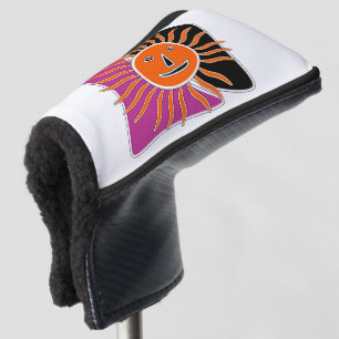 The smiling sun face golf head cover