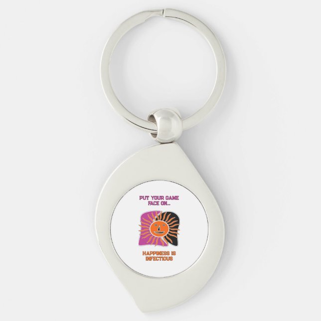 The smiling sun face  magnet key ring (Front)