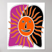 The smiling sun face