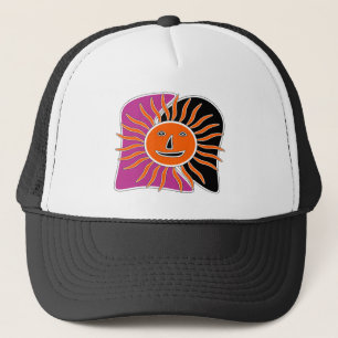 The smiling sun face  trucker hat