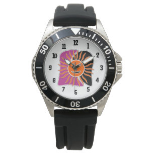 The smiling sun face  watch