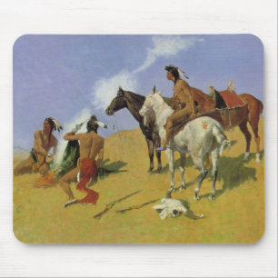 The Smoke Signal ~ Frederic Remington Mouse Pad