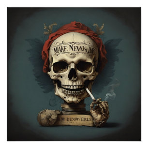 The smoking skull poster