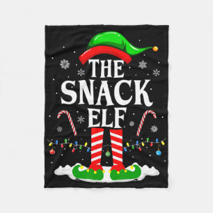 The Snack Elf Xmas Funny Matching Family Group Chr Fleece Blanket