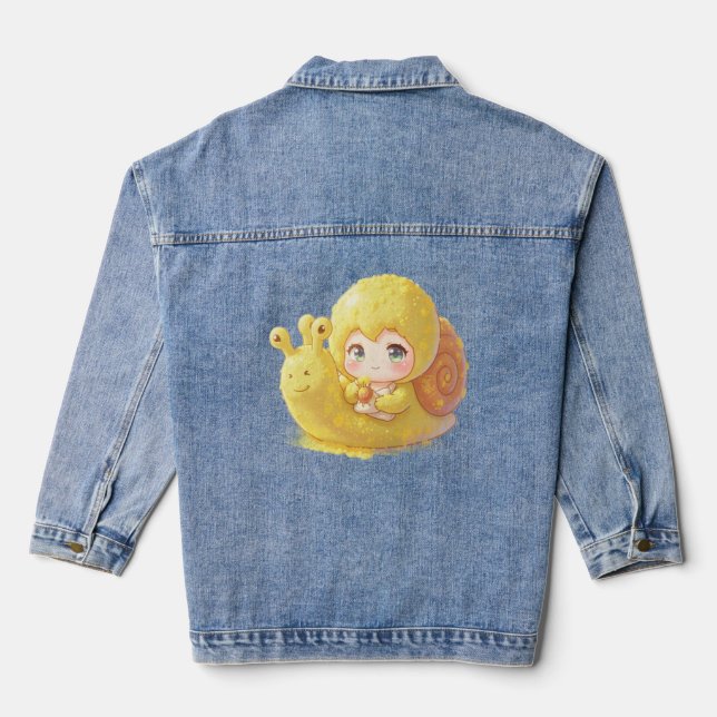 The Snail and the Magic of the Petals.1 Denim Jacket (Back)