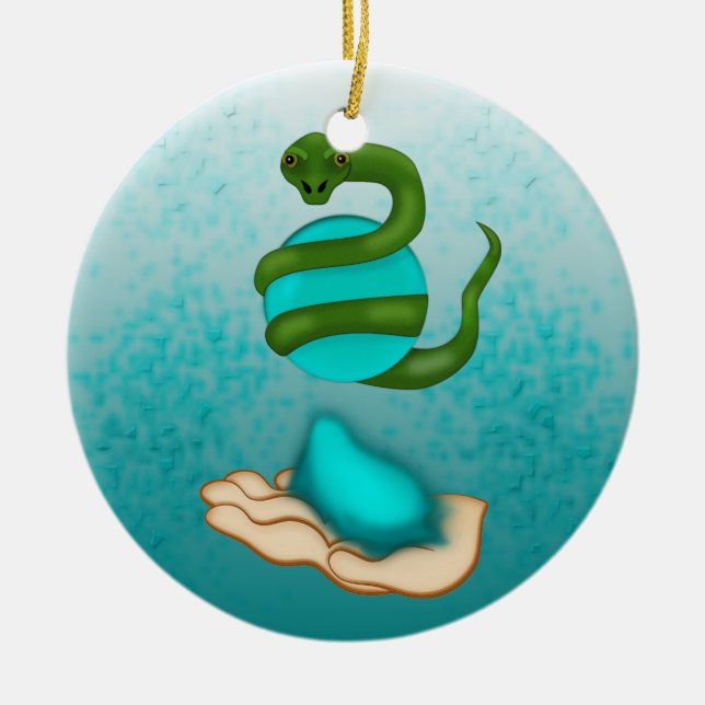 The Snake Ceramic Tree Decoration (Front)