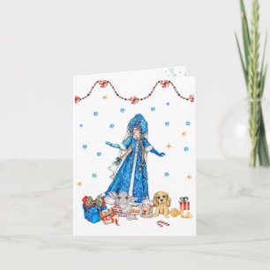 The Snow Maiden in a Christmas dress Card