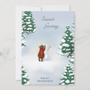 The Snowbear Personalised Woodland Holiday Card