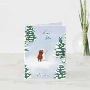 The Snowbear Personalised Woodland Thank You Card