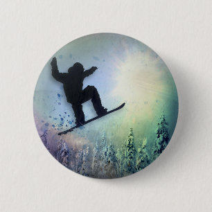 The Snowboarder: Air 6 Cm Round Badge