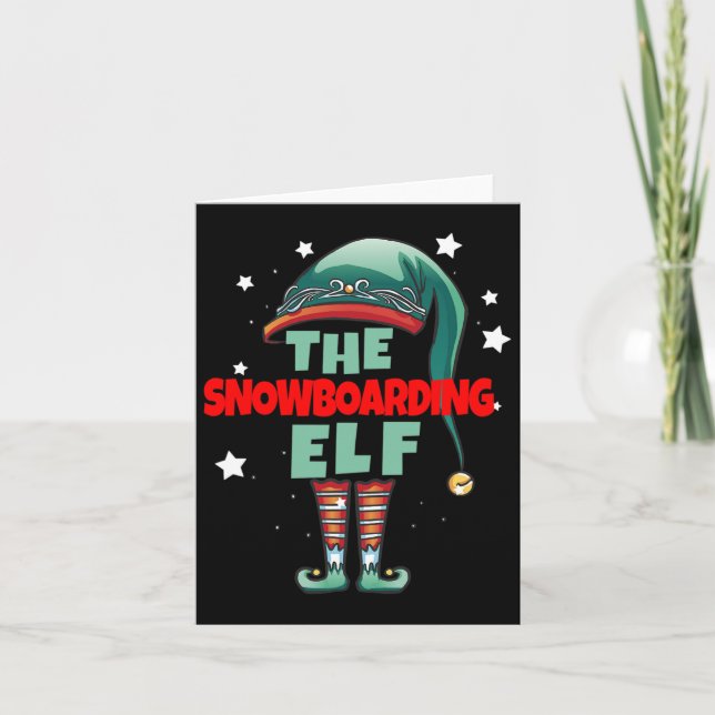 The Snowboarding Gnome Christmas Pajama - Snowboar Card (Front)