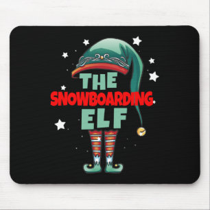 The Snowboarding Gnome Christmas Pajama - Snowboar Mouse Pad