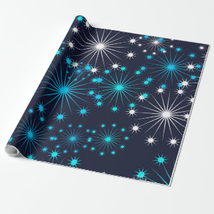 The snowflake pattern shines like a star wrapping paper